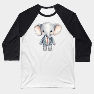 African Elephant Wearing a Tie Baseball T-Shirt